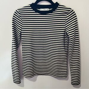 MNG Black and White Elegant long sleeve Blouse
